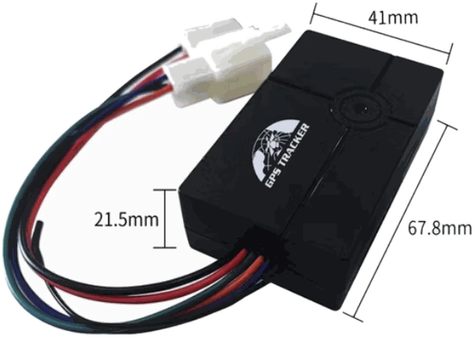 Dimensiones del rastreador 401-C: 67.8 × 41 × 21.5 mm